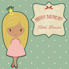 Princess retro birthday card