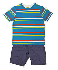 Children's wear - striped blue t-shirt and shorts