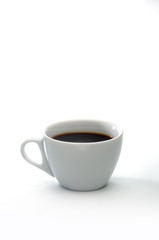 White cup isolated on white background