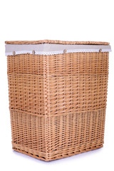 clothes basket with straw