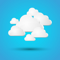 White clouds on blue background