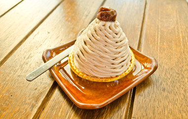 Mont Blanc , Chestnut Cream Cake