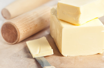 Butter and kitchen utensil