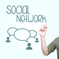 Man writing Social Networing