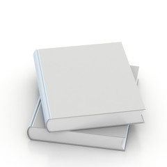 3d Blank book cover over white background