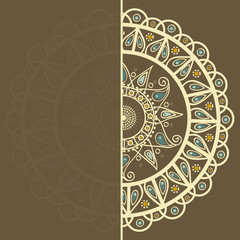 Ornamental round decoration card