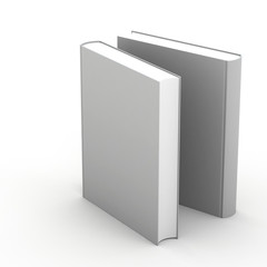 3d Blank book cover over white background