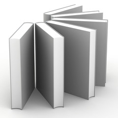 3d Blank book cover over white background
