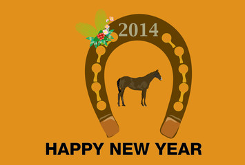 馬のイラスト年賀状素材