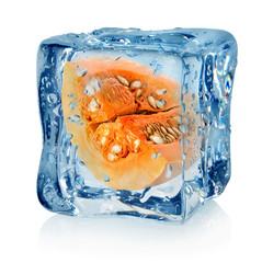 Pumpkin in ice cube