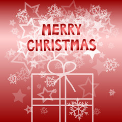 Merry Christmas wish with snowflakes and stars illustration