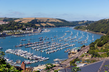 Boats and yachts in Dartmouth harbour Devon Englnd UK