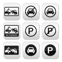 No parking, cars buttons set