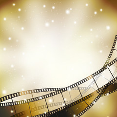 Fototapeta premium background with retro filmstrip and stars