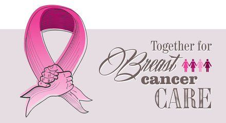 Global Breast cancer awareness concept illustration EPS10 file.