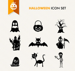 Simple Halloween icon set.