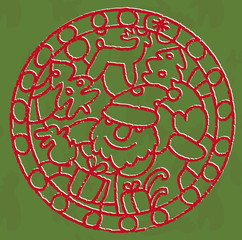 decorative Christmas image with Santa