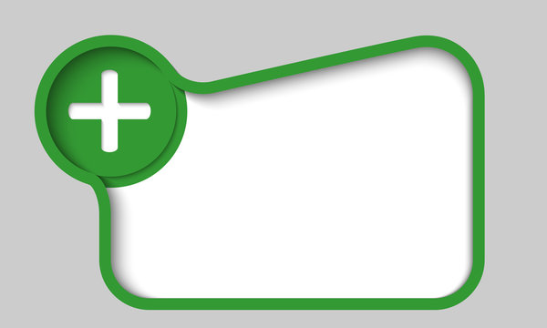 green text box with plus sign