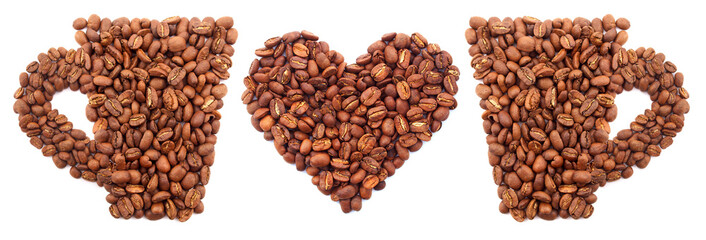 Abstract composition from coffee grains.