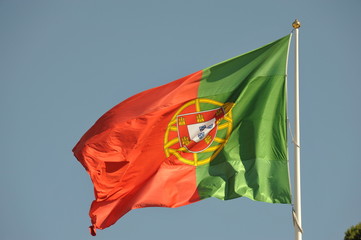 The National flag of Portugal.
