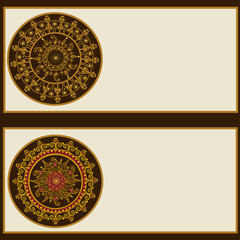 Set of ornamental round banners decoration