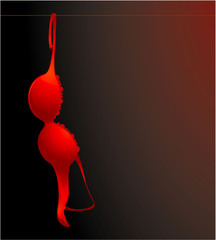 The red bra. Vector background. - obrazy, fototapety, plakaty