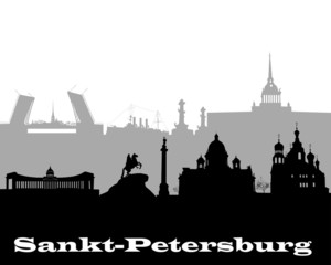 Fototapeta premium silhouette of Sankt-Petersburg