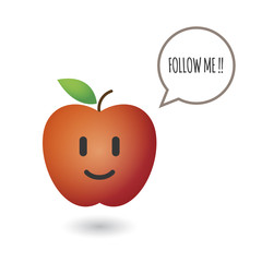 Illustration of a cute red fresh apple