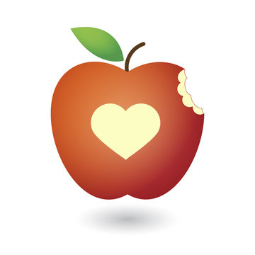 Illustration of a cute red fresh apple