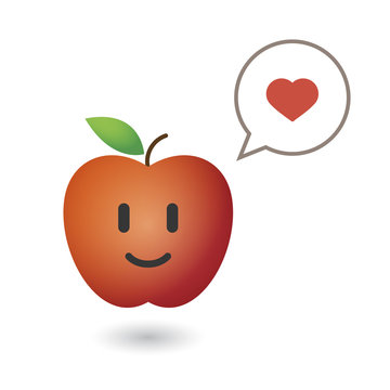 Illustration of a cute red fresh apple