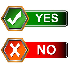 Buttons yes and no