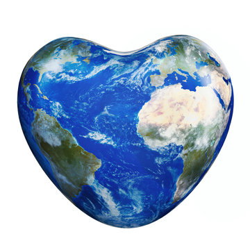 Earth America-Africa heart