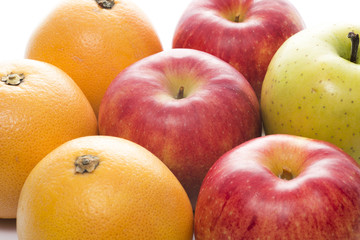 林檎とグレープフルーツのクローズアップ