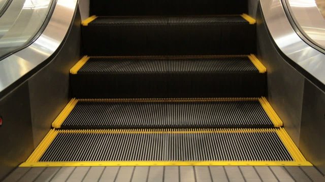 movement of the  escalators stairway
