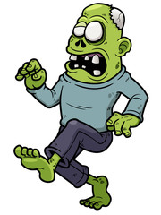 Vector illustration of Cartoon zombie