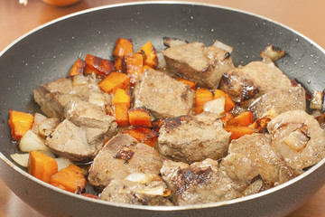 slices of sauteed beef liver