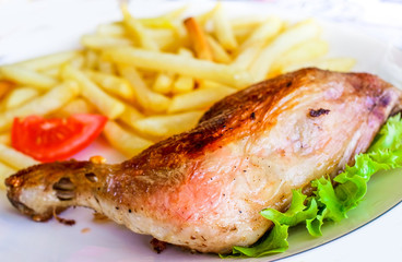 Chicken and French fries