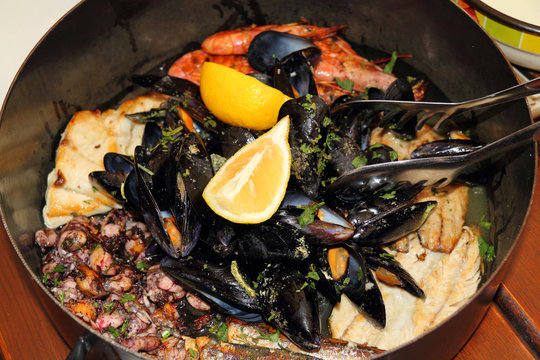 Seafood in the pot