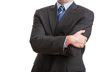 Man with closed posture