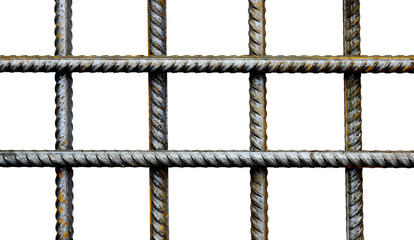 The lattice of reinforcing steel rods isolated