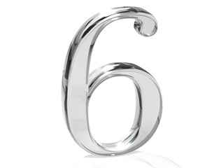 3D Set Silver Number on white background
