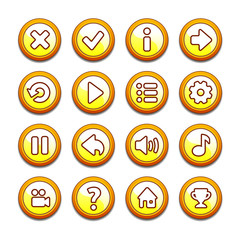 Yellow and orange round buttons