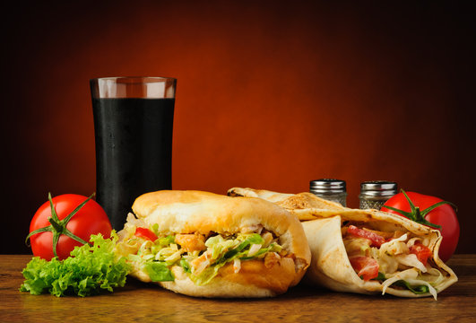 turkish kebab and shawarma
