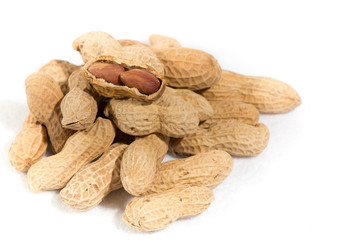 Peanuts isolated on white background