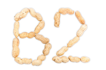 Obraz premium Vitamin B2 of Peanuts isolated on white background