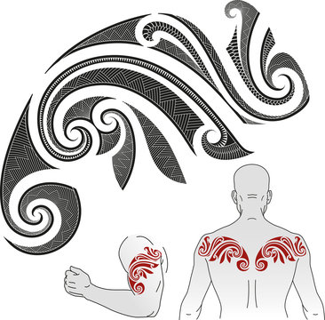 Maori Tattoo Pattern - Chameleon