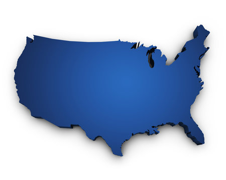 Map Of USA 3d Shape