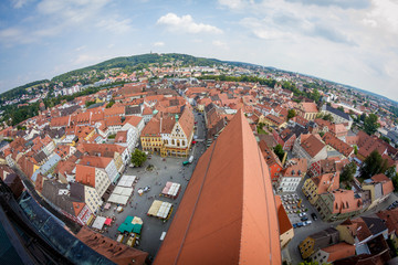 Aussicht von der Basilika St. Martin in Amberg, i.d. Oberpfalz