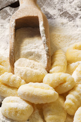 home made dumplings with wood spoon