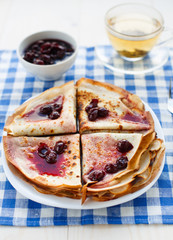 Thin pancakes on a plate